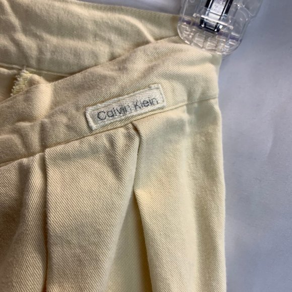 Vintage Calvin Klein Sport 1980s Cream Long Pleated Skirt Size 10 - Picture 10 of 11